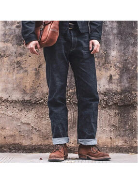NON STOCK 15oz Raw Denim Selvedge Jeans Regular Fit Straight Rigid Version 32x33
